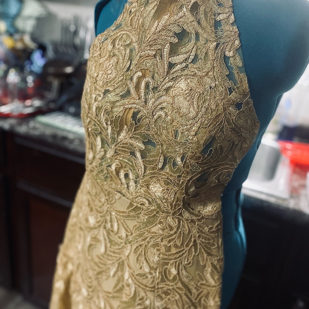 Gold formal Dress  custom made - Picture 3 of 3